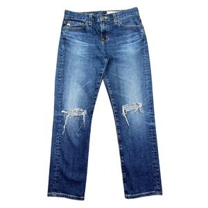 AG Jeans The Ex-Boyfriend Slim Ripped Distressed Denim Jeans Sz‎ 25R Fits 28"